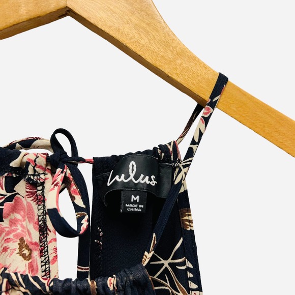 Lulus Feel the Music Midnight Floral Print Maxi Dress Blue - Picture 7 of 7